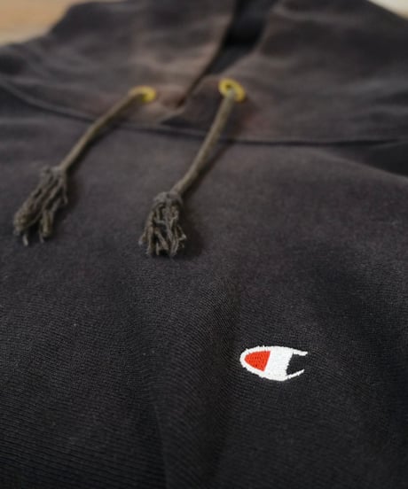 90s 『Champion』 "REVERSE WEAVE" スウェットパーカー 黒 無地 目付き / size XXL