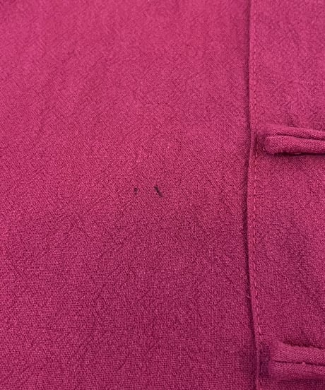 Wine red long sleeve Chinese shirt