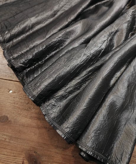 80s-90s Smoky Silver Wrinkle processing Skirt