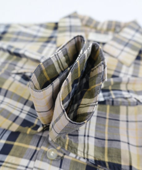 60s "ARROW" Open-collar cotton check shirt / size M