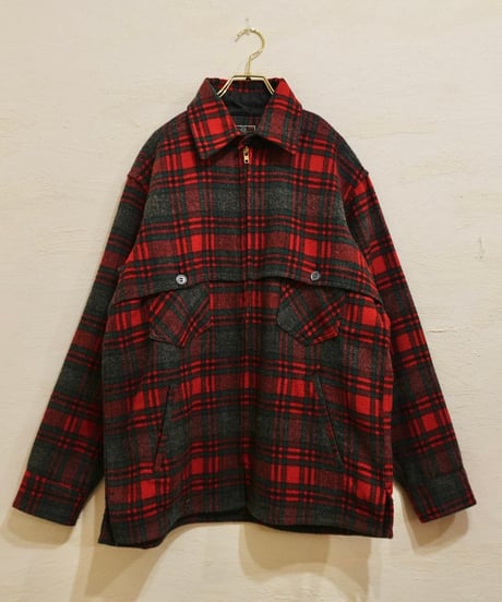 90s 『johnson woolen mills』 Red checked Wool jacket “Made in USA”