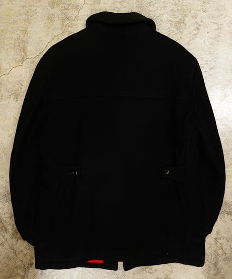 50-60s Black Wool Double zip Pharaoh Jacket