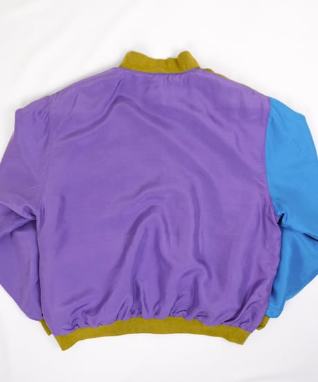 90s multi-pattern silk Blouson