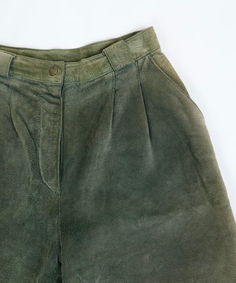 90s "FORENZA" real pig suede Two-pleat shorts