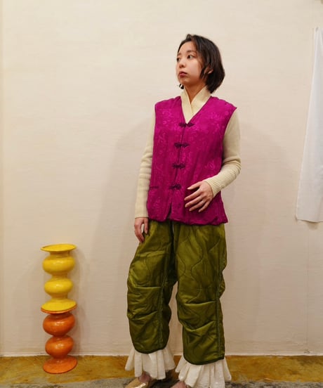 Chine Silk Padding Vest