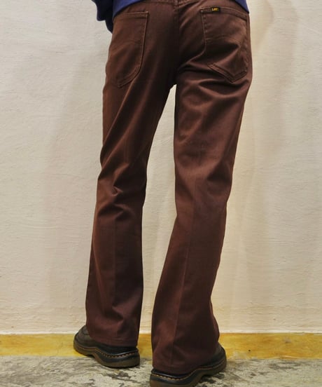 70-80s 『Lee』 茶色 ブーツカット コットンパンツ / size W30程度