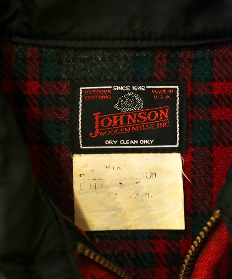90s 『johnson woolen mills』 Red checked Wool jacket “Made in USA”