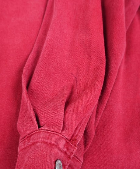 90-00s "NAK JEANSWEAR" Red denim design shirt