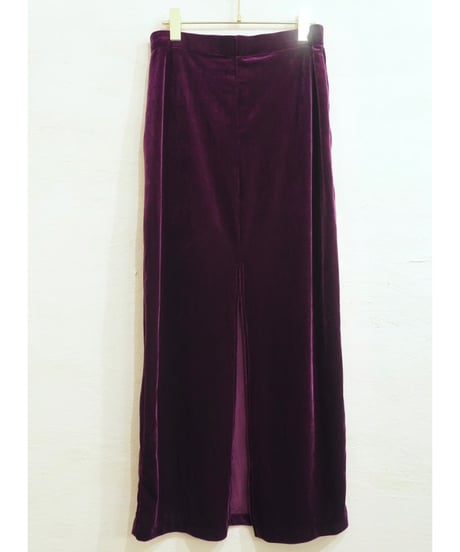 90s Deep Purple Velour Long Skirt