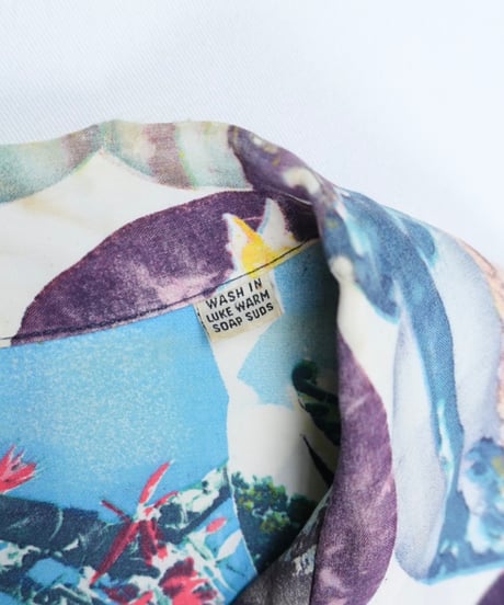 40's "MAIDEN" Picture Print Aloha Shirt