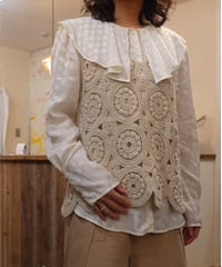 Ruffle Collar Jacquard Shirt