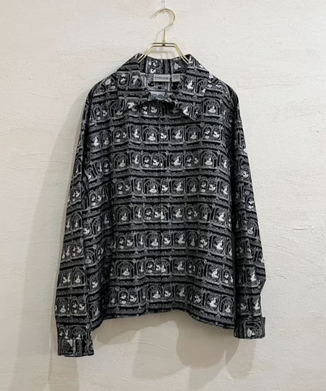 90s 『CHICO’S』　All-over pattern Silk jacket