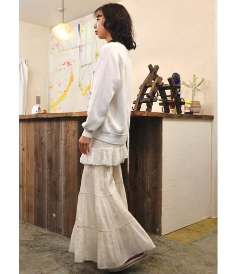 Silver Dot Tiered Flare Pants