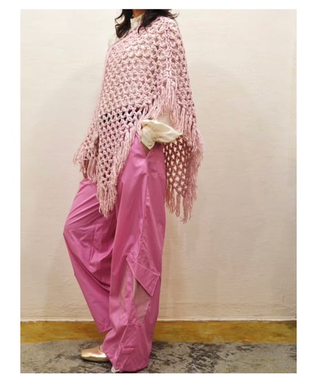 Cotton Candy Pink Yarn Poncho