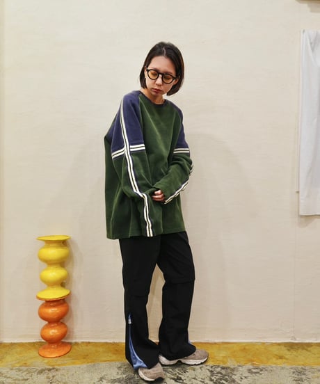 Side line Switching Long sleeve T-shirt