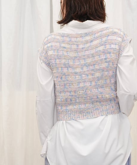 Pastel hand knit vest