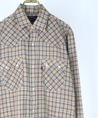 70s~ "Levi's Big E"Checkered pattern Western Shirt / size M