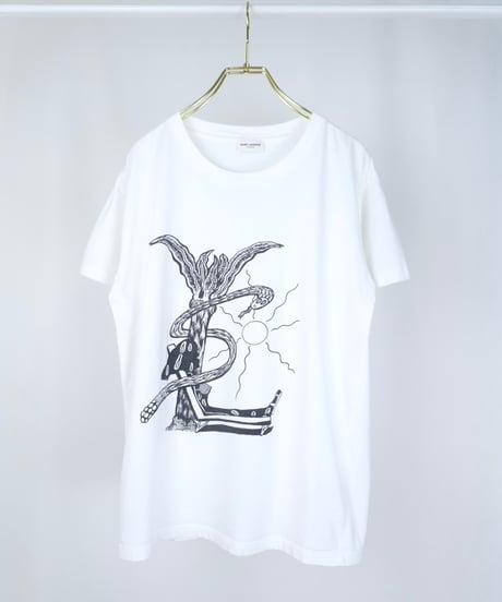 SAINT LAURENT "Serpent Tree of Life" Graphic T-Shirt / size L