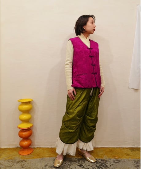 Chine Silk Padding Vest