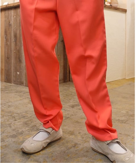 Pink polyester easy pants Made in USA