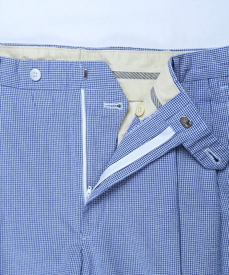Seersucker pincheck two-pleat slacks
