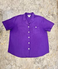 80's Shell Button Purple Shirt