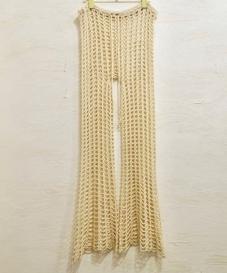 See-through Knit Flare Pants