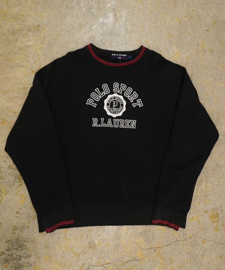 90s 『POLO SPORT』 カレッジ風プリント スエット / size L