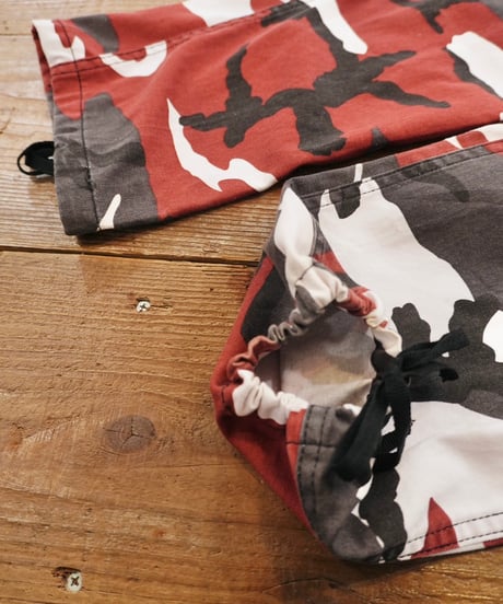 Red×Black×White Camouflage Cargo Pants