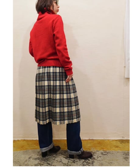 80s-90s『Mosbrook』Wool Wrap Skirt