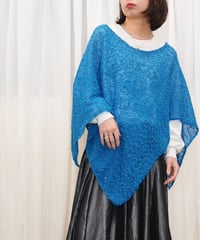 90s Sequin knit poncho Made in USA