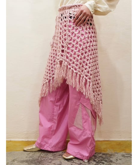 Cotton Candy Pink Yarn Poncho