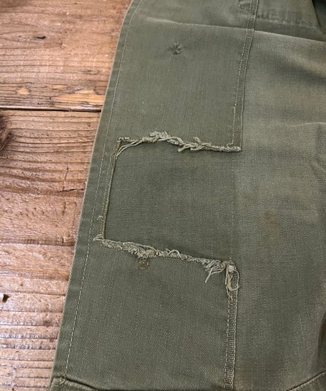 40-50s U.S.ARMY ヘリンボーンツイル ユーティリティシャツ / size S~M程度