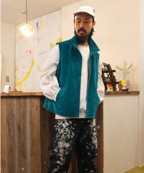 Turquoise blue Genuine Suede vest