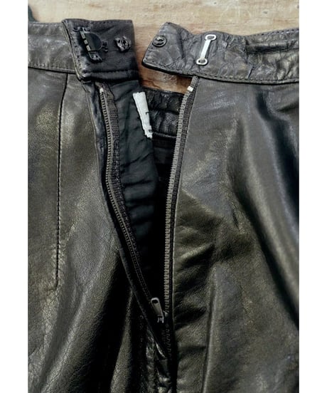 80s Leather Long Straight Skirt