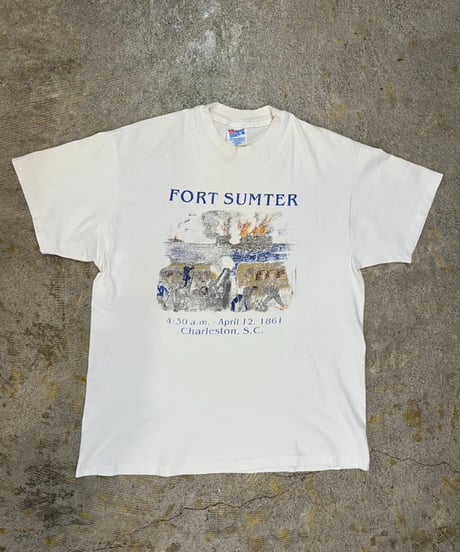90s Hanes "FORT SUMTER" プリントTシャツ / size L