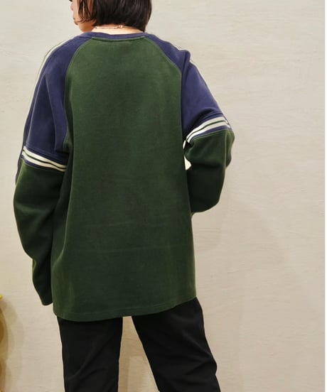 Side line Switching Long sleeve T-shirt