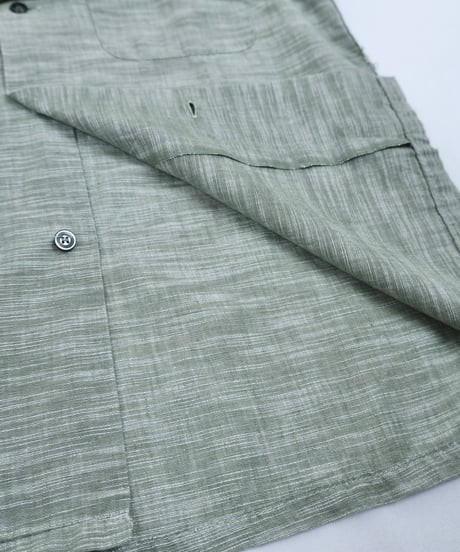 60s "Pilgrim" Cotton 『Kasuri』Weave Open collar Shirt / size 15-15½