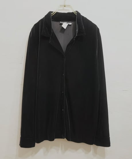 90s Open-collar Velour Shirt