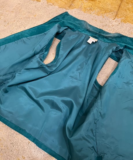 Turquoise blue Genuine Suede vest