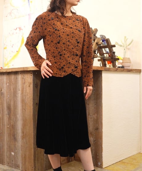 Retro Dot Double Button Blouse