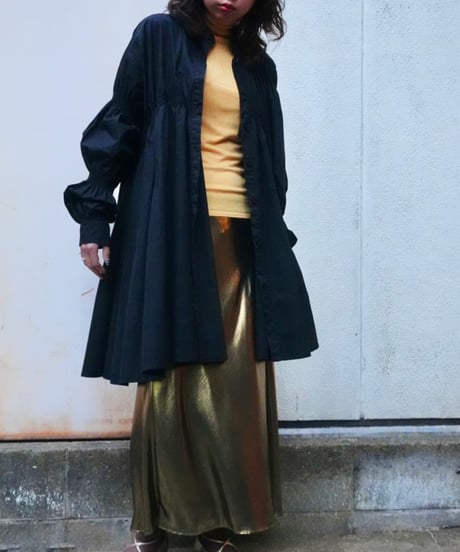 Shirred Asymmetrical Shirt Dress