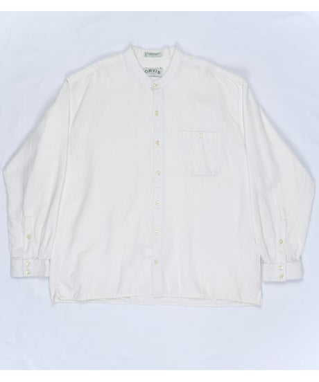"ORVIS" Cotton Linen Banded Collar Shirt