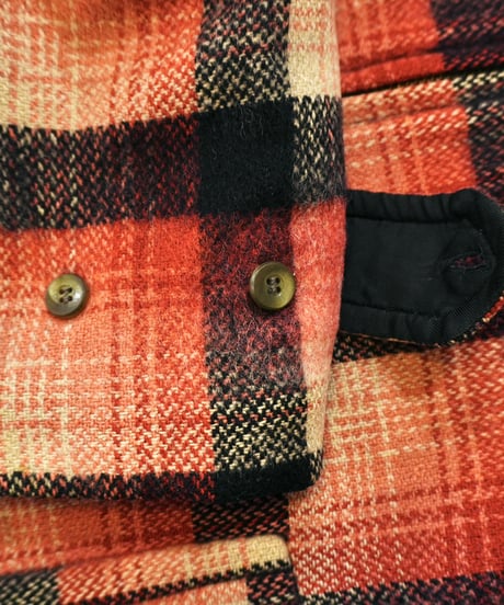 50-60s Red base check Wool Long type Sport jacket