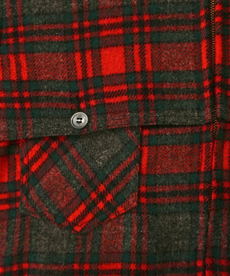 90s 『johnson woolen mills』 Red checked Wool jacket “Made in USA”