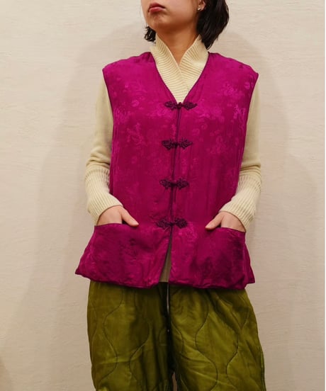 Chine Silk Padding Vest