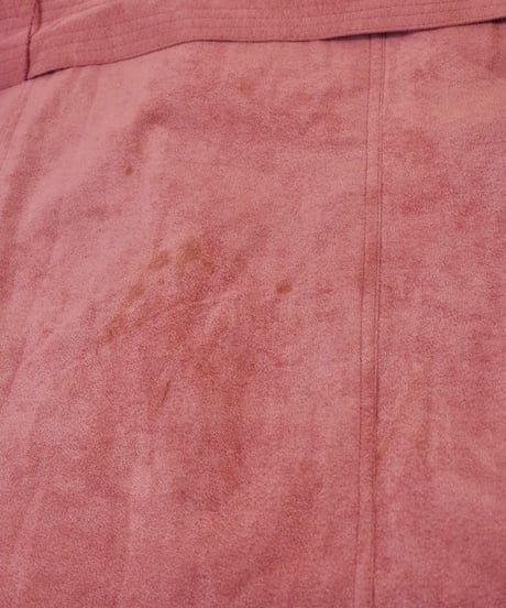 Fake Suede Leather Long Coat