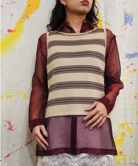90s Bordeaux Sheer Silk Shirt