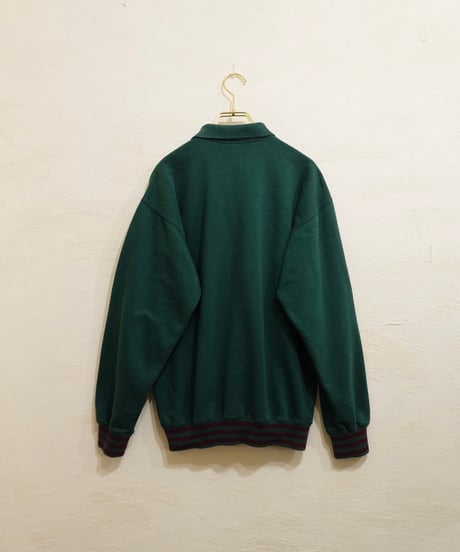 90s 『CHEETAH』 Half-button sweatshirt polo shirt "Made in USA"/ size S