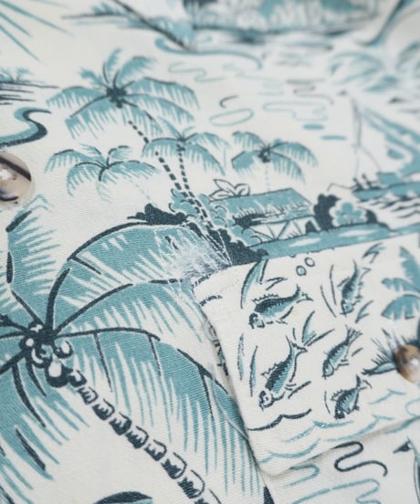 40s Long-sleeve Cotton Aloha Shirt